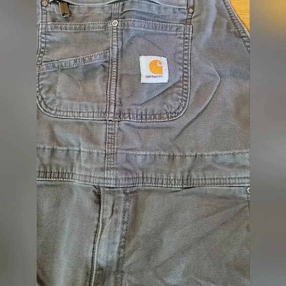 Carhartt RUGGED FLEX® RELAXED FIT‎ CANVAS BIB OVERALL 40x30 Gravel - Picture 4 of 13